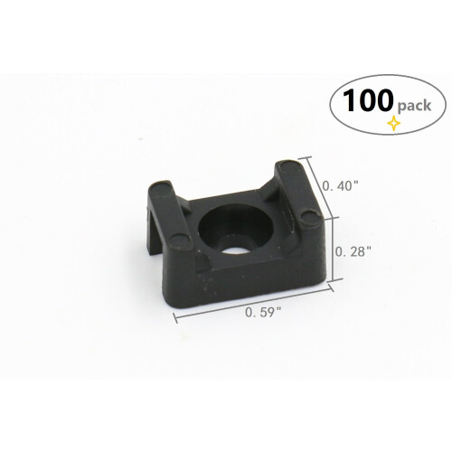 iExcell 100 Pcs Black 4.5mm Cable Tie Base Saddle Type Mount Wire Holder 1