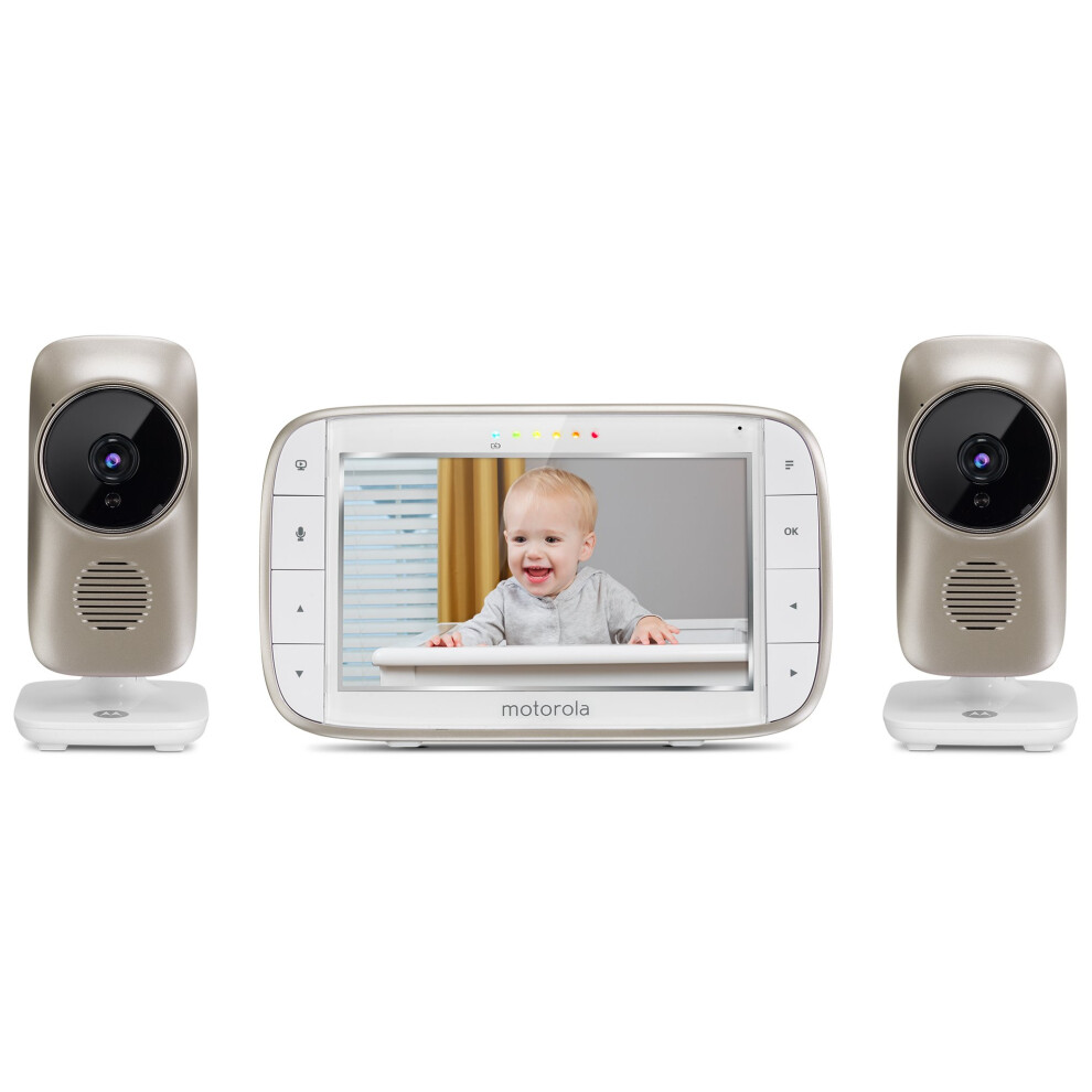 Motorola MBP845CONNECT-2 5"""" Video Baby Monitor with Wi-Fi Viewing  2 Cameras  Digital Zoom  Two-Way Audio  and Room Temperature Display