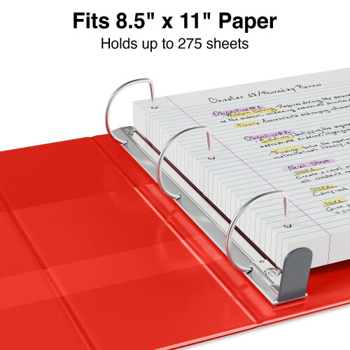 Staples Staples 82694 Pesado de 1 polegada de 3 polegadas Visualize o fich   rio vermelho (24669) 2