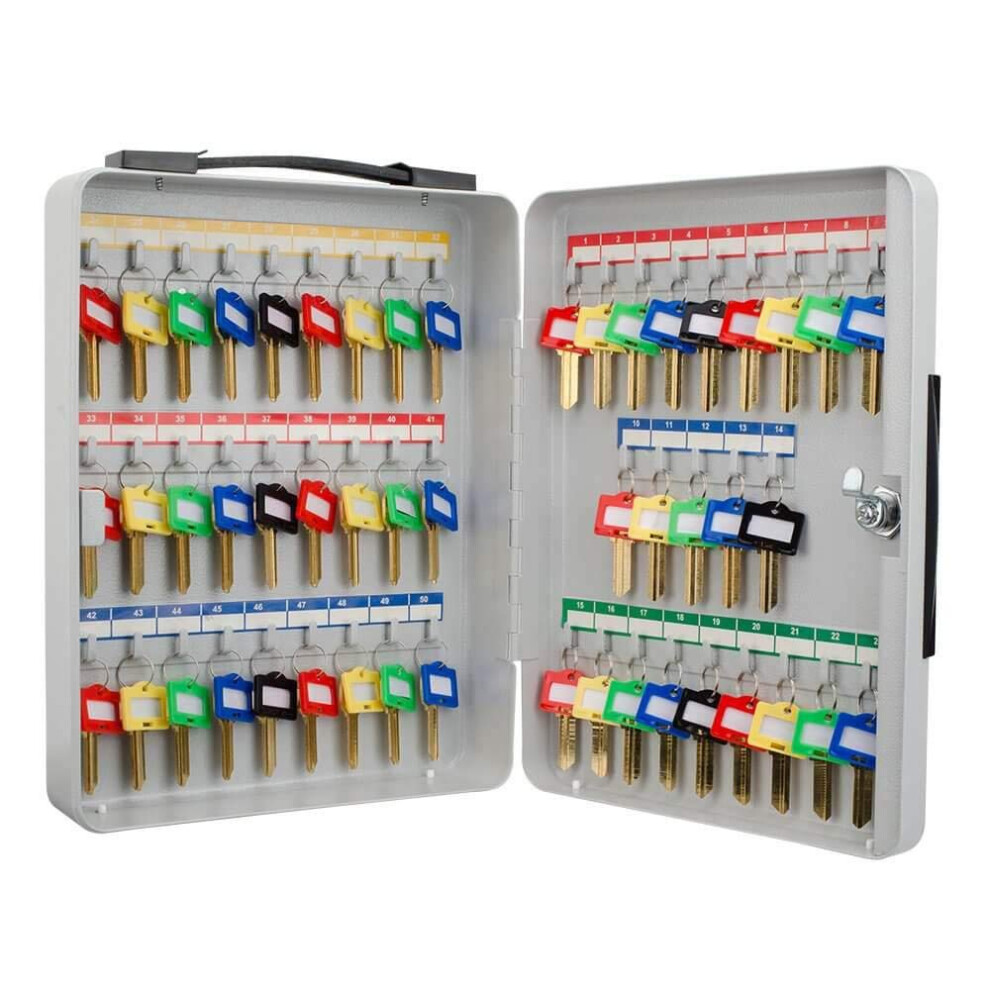 Barska CB12948 Key Lock 50 Position Portable Key Cabinet Lock Box Grey  One Size
