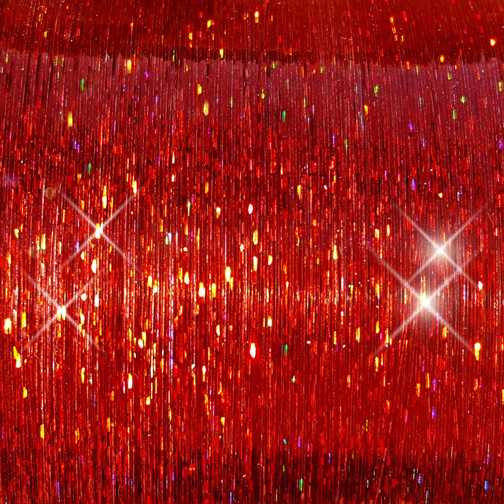 Slecna Unisex Red 40"""" Sparkling Hair Tinsel 100 Strands ( Fire)