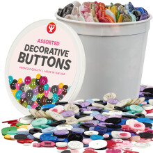 Hygloss Products Bucket O' Buttons Assorted Buttons for Arts and Crafts 3 Pound Bucket