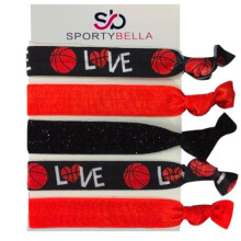 Basketbal haarelastiekjes Basketbal haarbanden Paardenstaarthouders Basketbal elastieken Geen vouwlint Basketbal haaraccessoires voor meisjes Dames B