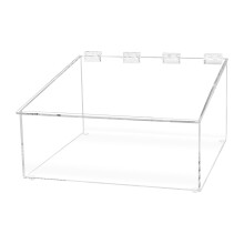 Marketingholdere Akryl 10 W Br?d konditor Top ?bning t?r mad bagv?rk Candy Display Clear Plexiglass H?ngslet l?g for nem adgang