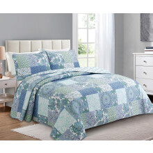 Confortabil linii de casa Blue Fleur-de-lis elegant floral Aqua Patchwork albastru