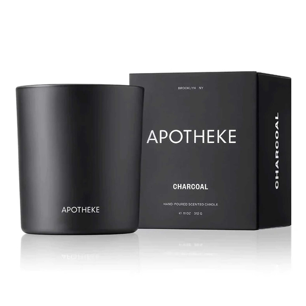 Apotheek Apotheke Luxury Scented Candles For Home Charcoal - Aromatherapy Jar Candle With Soy Wax Blend Amber