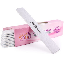10 stk - PANA Jumbo dobbeltsidet Emery neglefil til manicure pedicure naturlige og akryl negle - Zebra (Grit 100/180)