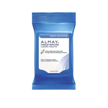 Almay Night beroligende makeup remover rensning håndklæder hypoallergenisk grusomhed gratis oliefri duftfri oftalmolog & hudlæge testet 25 klude