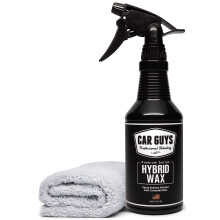 Cera spray ibrida CAR GUYS | Cera per auto avanzata | Lunga durata e facile da usare | Sicura su tutte le superfici | Kit da 18 once con asciugamano