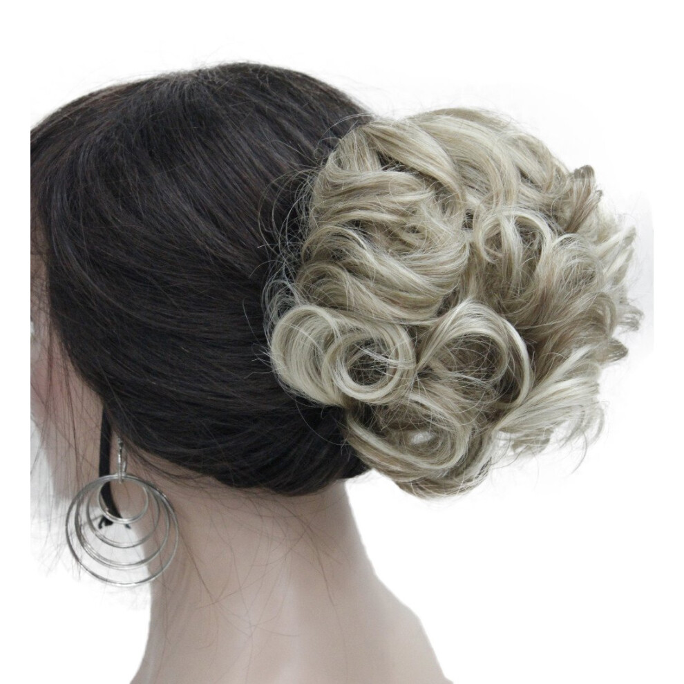 Lydell Unisex Not,Specified Short Ponytail Hair Piece Extension Wavy Claw Clip In/On Hairpiece (H16/613 Blonde Highlighted)