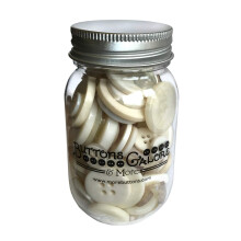 Buttons Galore Antique White Buttons Mason Jar (MJ112)
