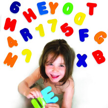 BabyBibi 36 STUKS Stick-On Foam Badletters en cijfers - Niet-giftig BPA-vrij Geen schimmel Badspeelgoed - Kleurrijk educatief plezier ABC-badspeelgoe