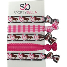 Infinity Collection set met hart- en paardenhaarbanden | No Crease Equestrian Gift Paardenstaarthouders voor meisjes en dames | Sportlintbanden