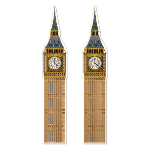Beistle   2Piece Jointed Big Ben Cutouts  71""""  Multicolored