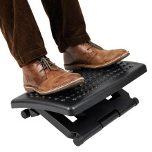 Repose-pieds ergonomique r   glable en hauteur Mind Reader avec rouleaux de massage, noir