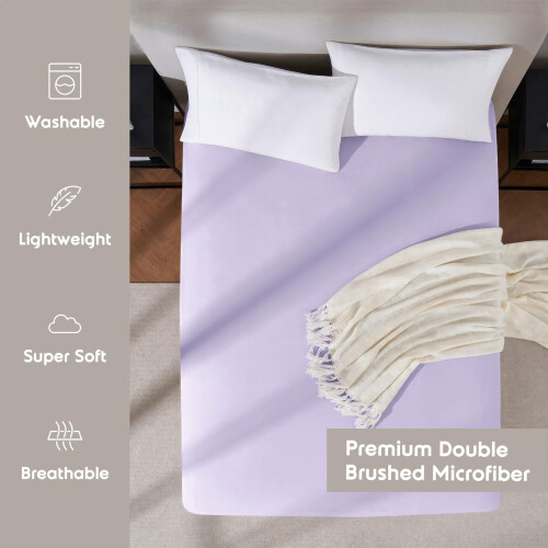Lençol Ajustado Nestl Lavanda King Califórnia, Extra Profundo, Microfibra 1800 2