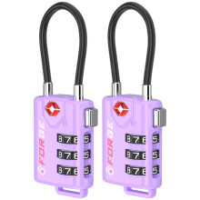 Forge TSA godkendte bagage låse om-settable kombination med legeringsbodelys lilla 2 pk. til bagage kuffert rygsæk og mere.