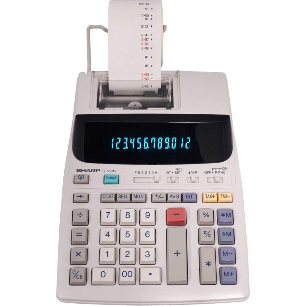 Sharp Calculators Sharp EL-1801V 12 Digit Printing Calculator