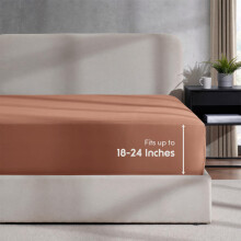 Nestl Rust Fitted Sheet Queen Size Extra Deep Pocket Queen Fitted Sheet Only 1800 Microfiber Fitted Bed Sheet Ultra Soft Fitted Queen Sheet Fits u