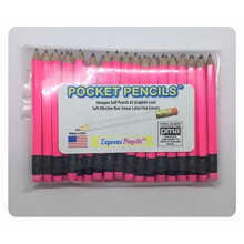 Express Neon Pink Golf Pencils με Γόμα - Μισά, Σχολείο, Πεζοδρόμιο, Μικρά, Μη Τοξικά