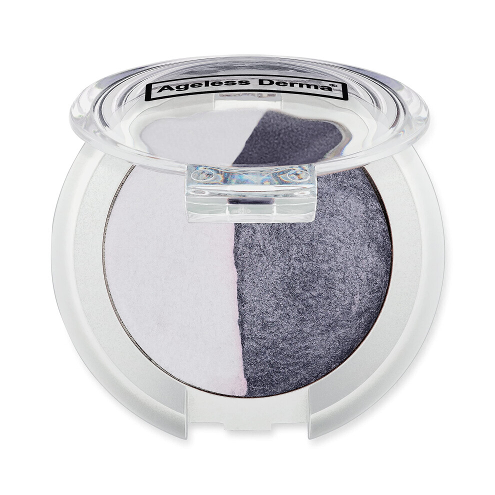 Ageless Derma Purple Creamy Mineral Makeup Baked Eyeshadow Duo-Vegan Eye Shadow (Plum-Pale Lavender)