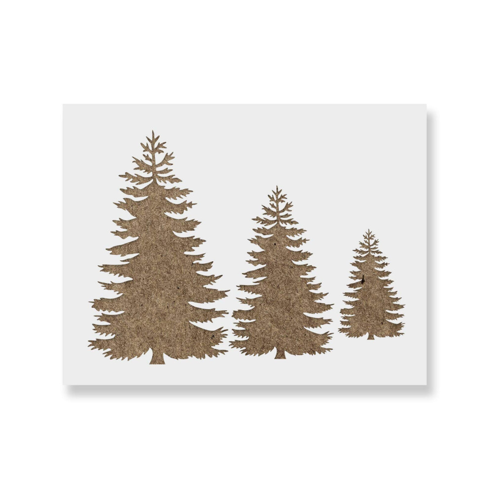 Pine Trees Stencil - Large Tree Stencil Nature Stencils National Park Tree Template Tree Deco 649553404042