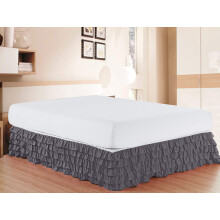 Elegant Comfort Luxurious Premium Quality 1500 Count Count Rinde and Fade resistant a la jupe de lit Multi-Ruffle de qualite de qualite egyptienn