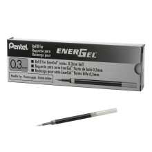 Αναγγελία μελάνης Pentel για στυλό EnerGel, (0.3mm), Extra Fine, με μαύρο μελάνι, κουτί 12 τεμ (LRN3-A)