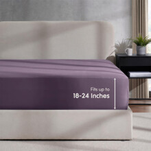 Nestl Purple Twin XL Fitted Sheet Only Extra Deep Pocket Fitted Bed Sheet 1800 Microfiber XL Twin Fitted Sheet Ultra Soft Fitted Sheet Twin XL Fit