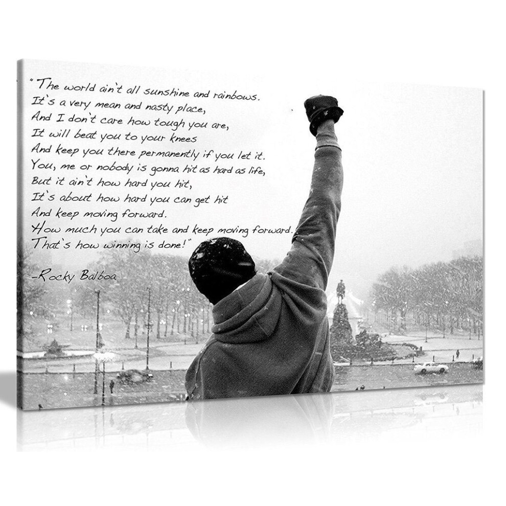 Rocky Wydruk Na PłóTnie Nadzieja Cytat PłóTno Wall Art Picture Print (24X16 Cali)-image