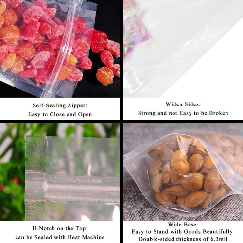 SumDirect 100pcs 5.5x9 Polegadas Sacos Reutilizáveis com Fecho para Alimentos 2