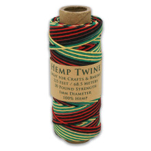 Hemptopia Hemp Twine Spool - 225 fot 1mm 100% hampa Twine Natural Bead Cord i ditt val av frg (Rasta) - 20 kg Teststyrka - Perfekt fr smycken o