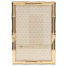 Lawrence 712246 4-Inch W x 6-Inch H Gold Metal Picture Frame with Bamboo Design