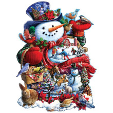 Bits and Pieces - Rompecabezas de 750 piezas para adultos - Happy Holiday Snowman - Christmas Jigsaw Puzzle del artista Larry Jones Tamao del ro