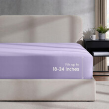 Lençol Ajustável Twin Nestl Lavanda, Bolsos Extra Profundos, Microfibra 1800, Ultra Macio