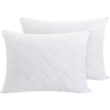 Waterguard Waterproof Pillow Protectors Quilted Zippered Pillow Cases 100% Cotton Top Microfiber Filled Pillow Covers Queen Size (20x30) Set of 4