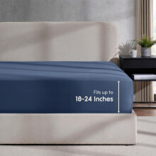 Nestl Navy Fitted Sheet Queen Size Extra Deep Pocket Queen Fitted Sheet Only 1800 Microfiber Fitted Bed Sheet Ultra Soft Fitted Queen Sheet Fits u