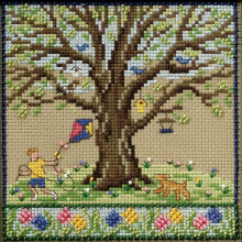 Spring Oak Beaded Laskettu ristipistosarja Mill Hill 2017 Mighty Oak Quartet -sarja MH171712