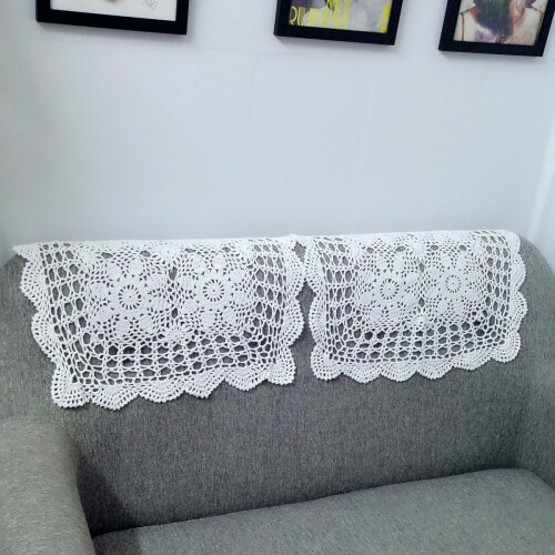 Laivigo Toalha de Mesa de Renda de Algodão Crochê Feita à Mão, 19 Polegadas, Branca 2