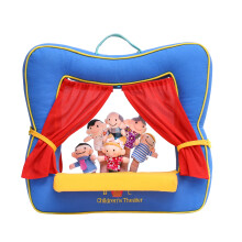 Finger Puppet Theatre Stage van Better Line - Set bevat 6 Finger Family Puppets - Draagbare pluche Finger Puppet Theatre is de beste kleuters (blauw)