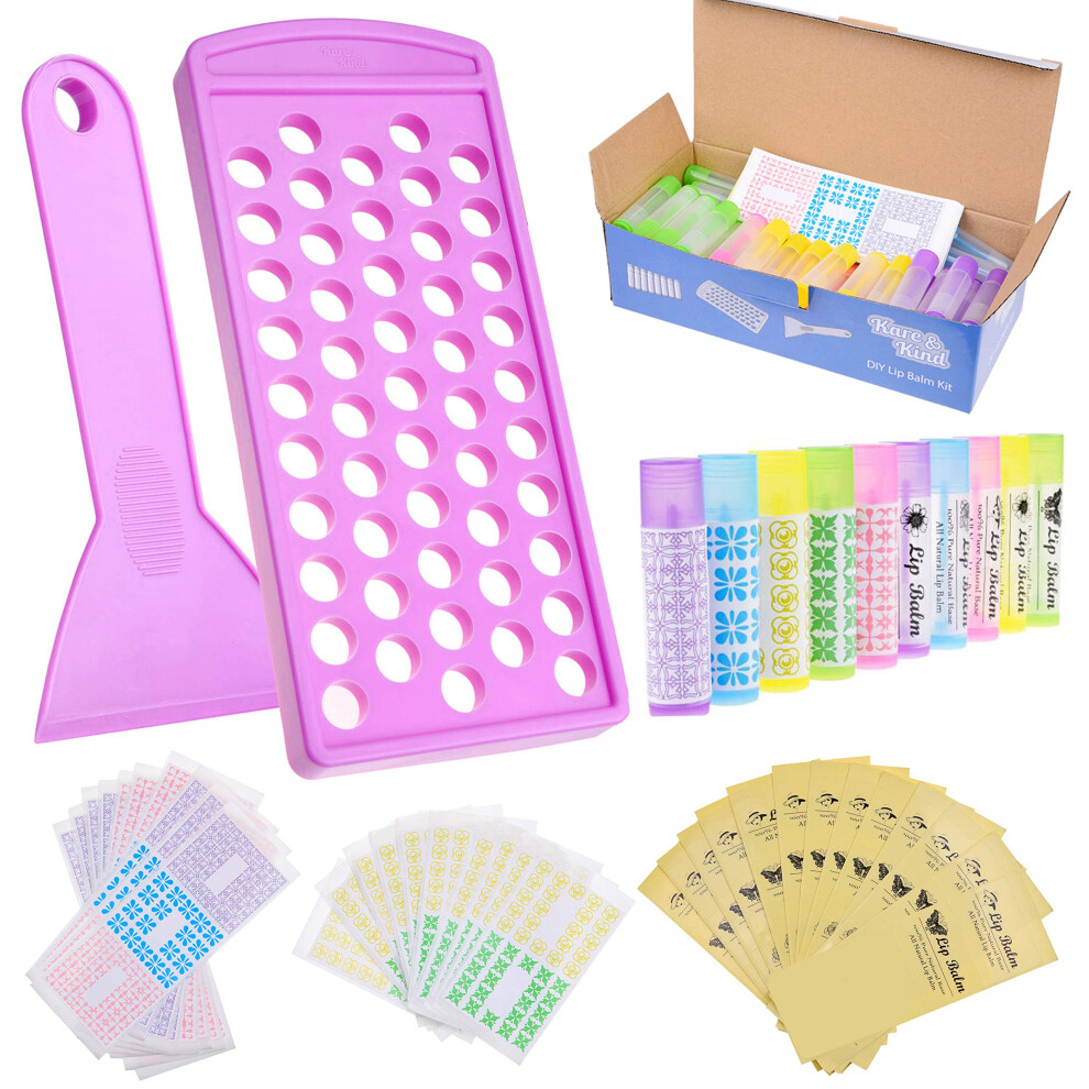 Kare & Kind Lip Balm Filling Tray And Spatula Set - Fast And Easy To Use - Just Pour & Spread - Instantly Fills 50 Lip Balm Containers (Sold Separatel