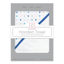 SwaddleDesigns Bomuldsfrott? Baby h?tteh?ndkl?de Tiny Triangle Shimmer Blue