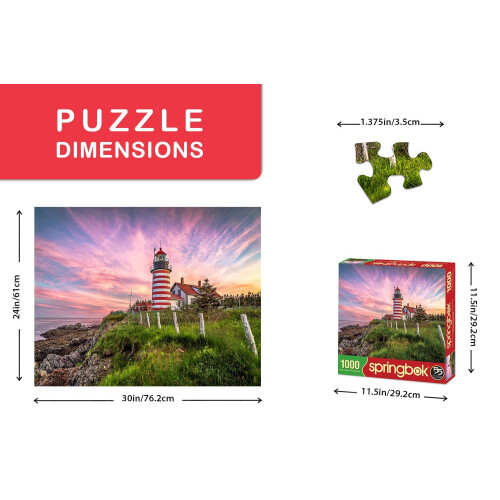 Springbok Puzzles - Φάρος West Quoddy Head - Παζλ 1000 Τεμαχίων - Μεγέθους 30x24 Ίντσες 2