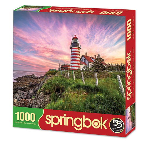 Springbok Puzzles - Φάρος West Quoddy Head - Παζλ 1000 Τεμαχίων - Μεγέθους 30x24 Ίντσες 1