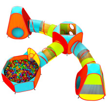 Playz 7-delige kinderspeeltent met 1 grote ballenbak voor baby's, 3 speeltunnels voor peuters en 3 pop-uptenten Speelhuisbundel Beste verjaardagscade