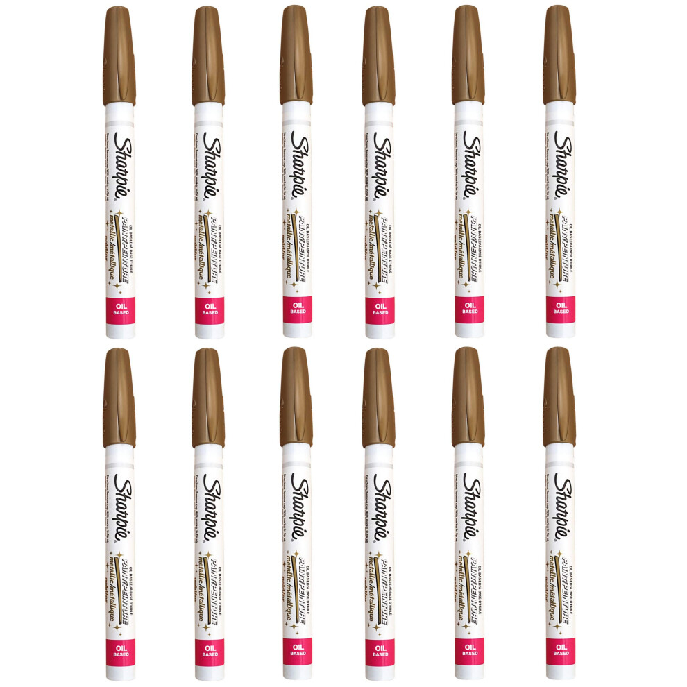 Sharpie 35532 Gold Paint Marker  Oil Based Ink  Extra Fine Point  Pack of 12