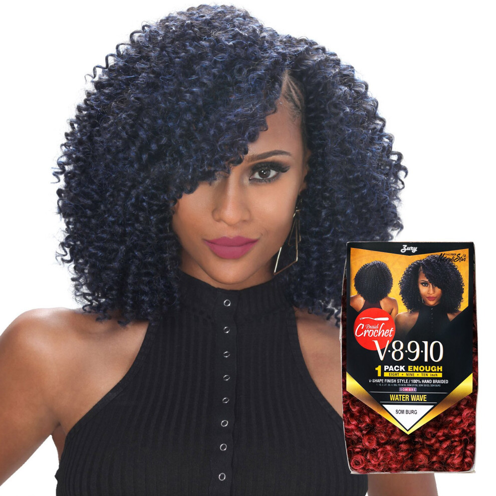 Zury Unisex Royal Synthetic Hair Crochet Braids V8.9.10 Water Wave 1Pack Enough (1B)