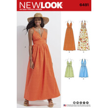 New Look naaipatroon D0560//6491 damesjurken in twee lengtes met lijfjevariaties maat A (10-12 - 14-16 - 18-20 - 22)