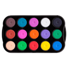 Jack Richeson Mini Tempera 15-osainen setti Heavy Duty Black 1 count (1 pakkaus) Valikoima alustan kanssa