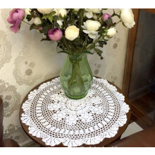 Laivigo New Handmade Crochet Cotton Lace Round Table Cloth Doilies Doily 22 inch White